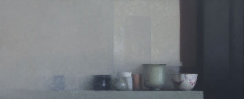 Pedro Escalona - Sobre la mesa V - 2015 - olieverf op doek - 27 x 65 cm