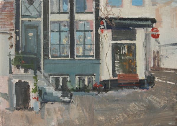 Robert Vorstman - Stamcafé - 2015 - olieverf op paneel - 25 x 35 cm