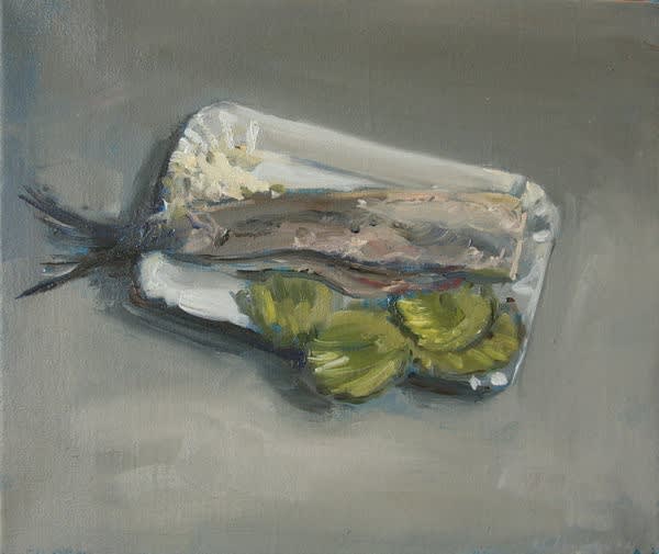 Robert Vorstman - Haring op grijs - 2015 - olieverf op paneel