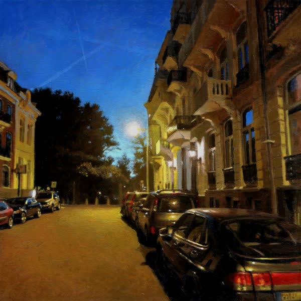 Jan Maris - P.C. Hooftstraat - 2014 - olieverf op doek - 39 × 39 cm
