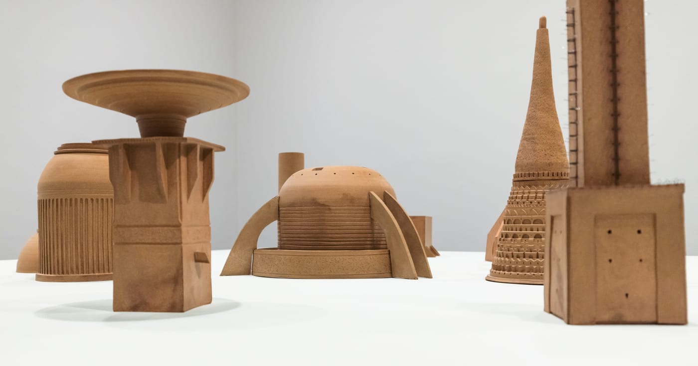 Installation view of Shahpour Pouyan: Winter in Paradise, Frist Art Museum, 2024. Image courtesy of Frist Art Museum, Nashville. Photo: John Schweikert