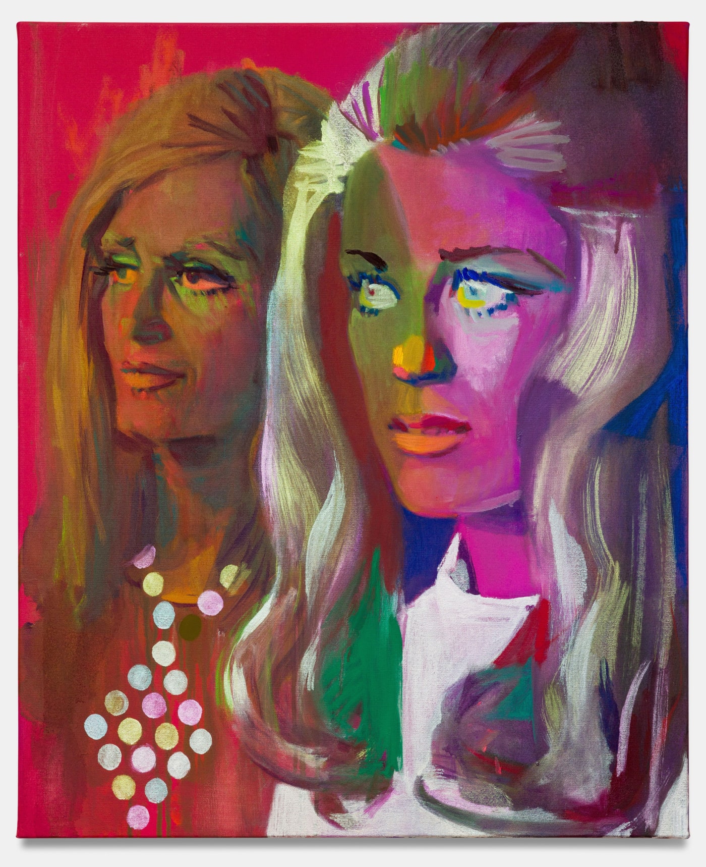 Nina Childress D.S., 2023 Iridescent pigments (colorstream) and oil on canvas 73 x 60 cm (28 11/16 x 23 9/16 inches)