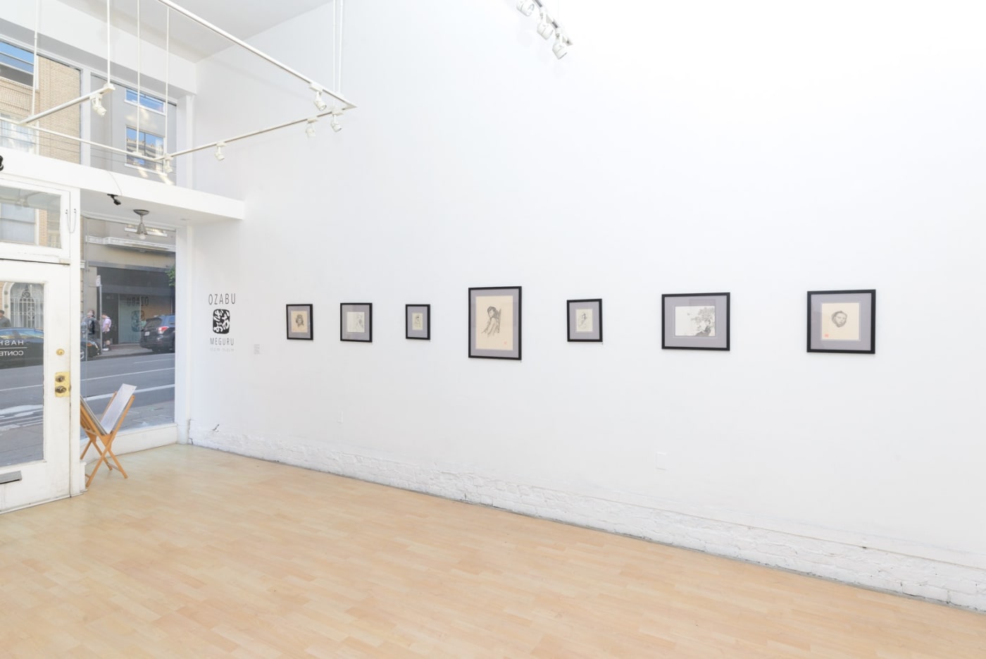 Installation view of artist Ozabu's solo exhibition Meguru at Hashimoto Contemporary, San Francisco.