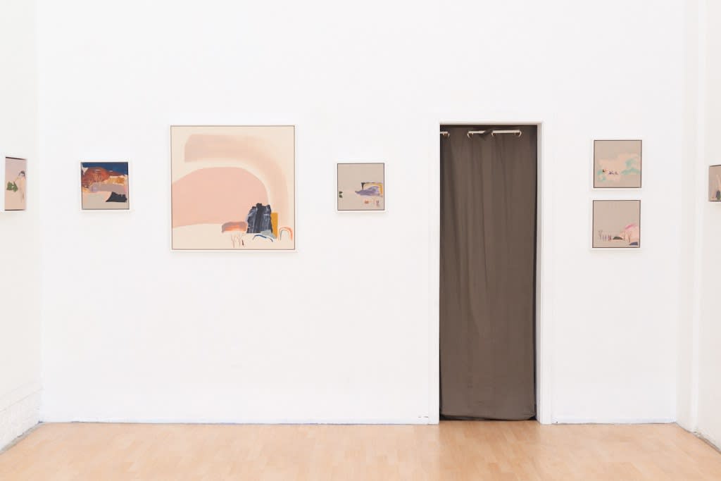 Seonna Hong "Things Will Get Better" installation view at Hashimoto San Francisco featuring paintings on walls