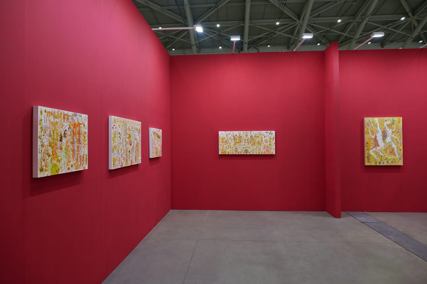 Installation image of Hashimoto Contemporary booth at Taipei Dangdai 2023 with works by Mu Pan