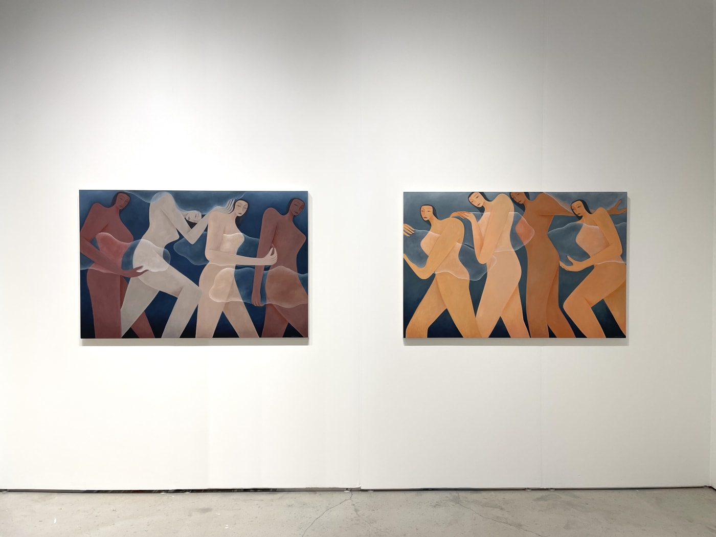Installation image from Art Miami 2021 of Laura Berger's paintings