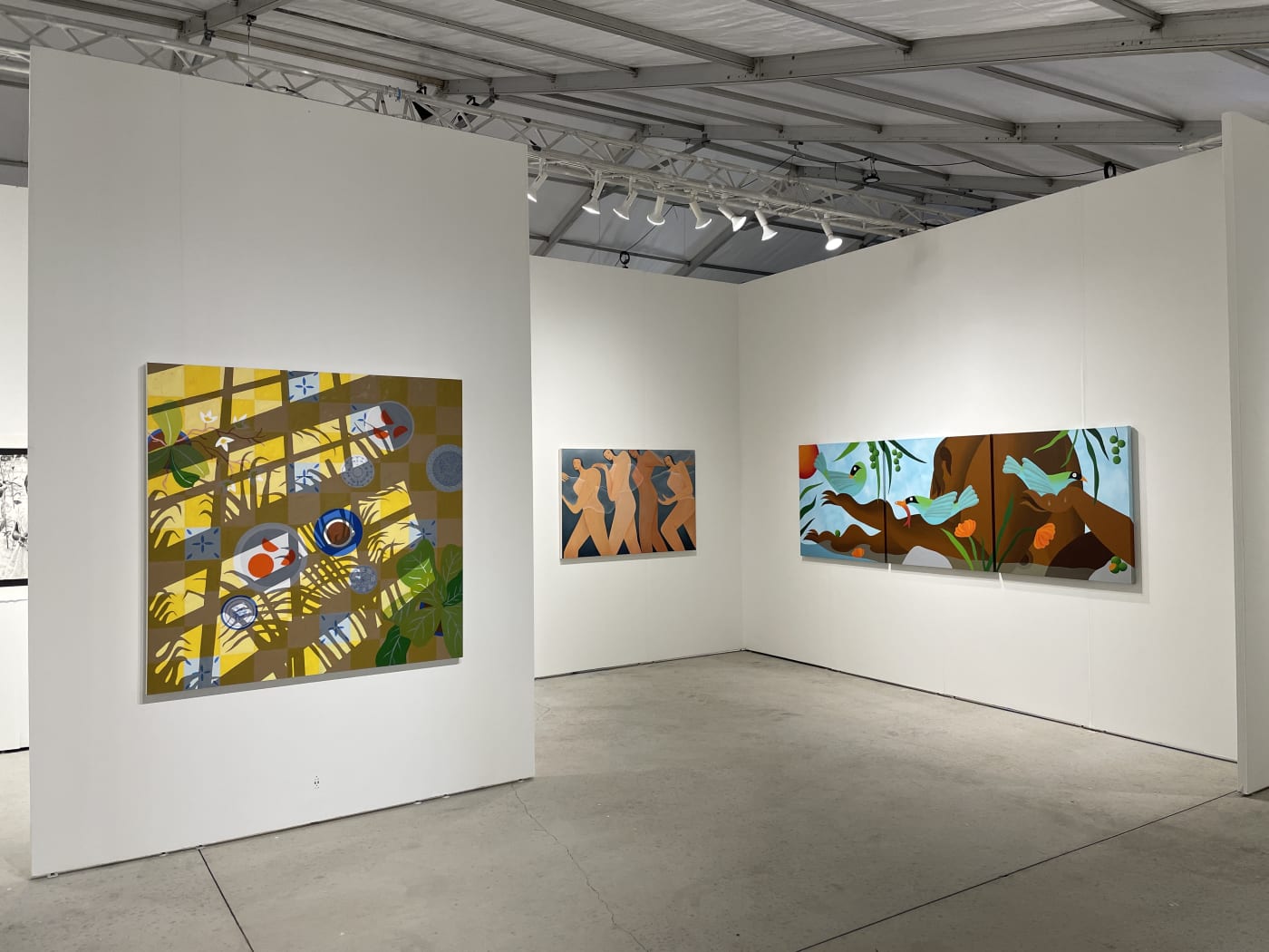 Installation image from Art Miami 2021 of Natalia Juncadella and Bianca Nemeic