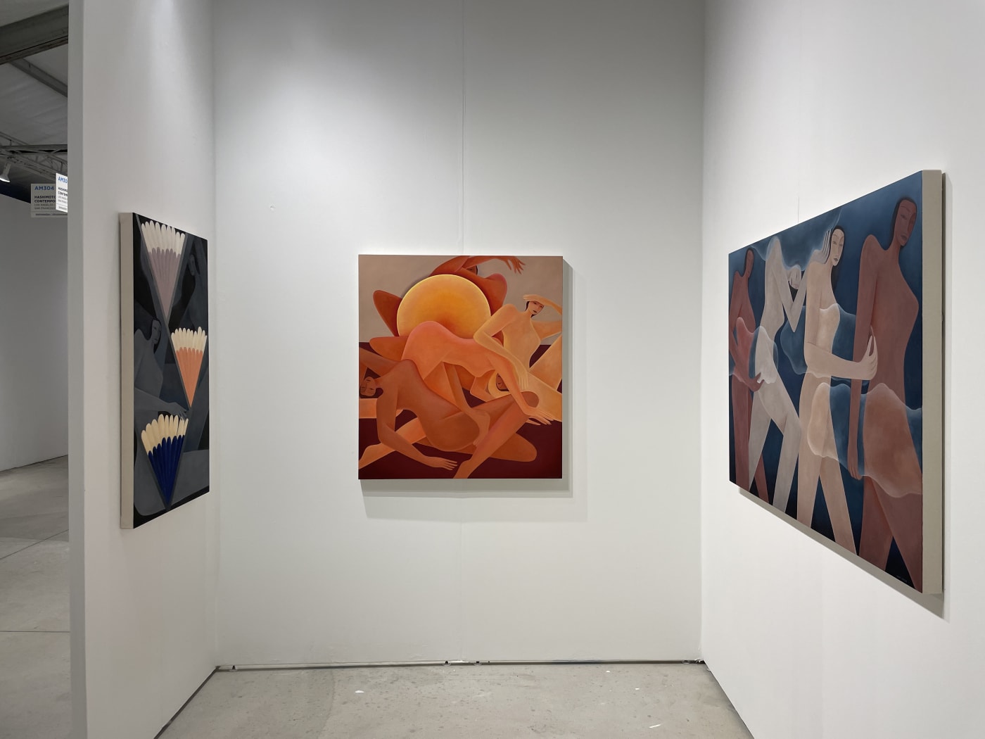 Installation image from Art Miami 2021 of Laura Berger's paintings