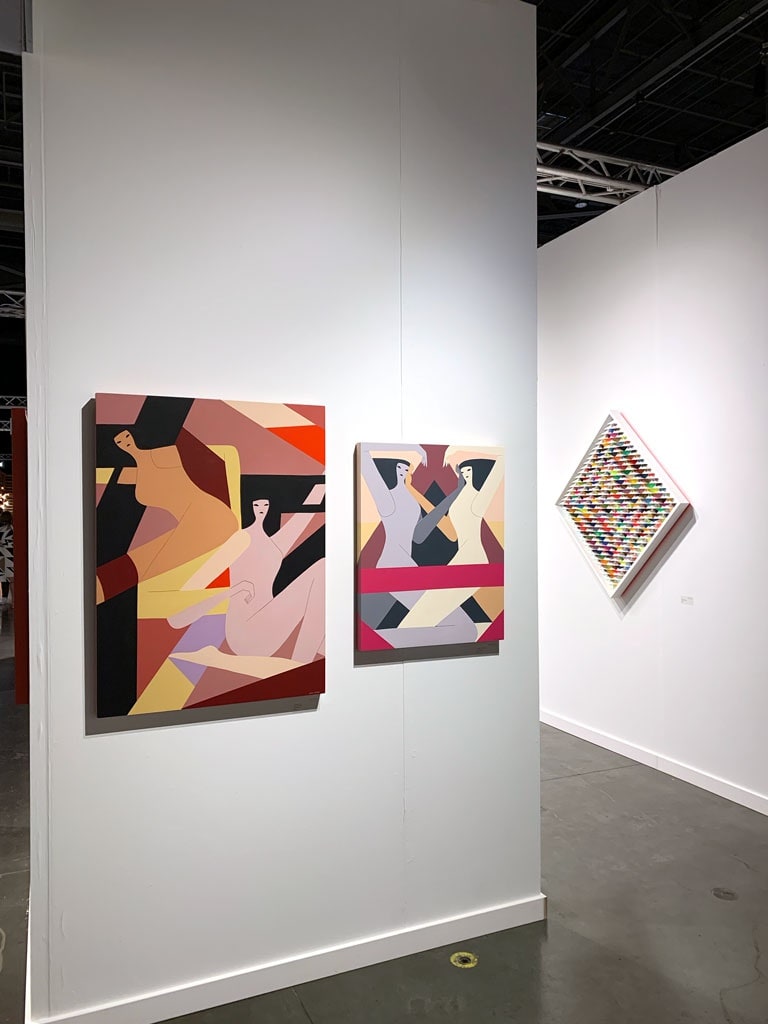 Installation image of Laura Berger and Sean Newport works up at Seattle Art Fair 2019