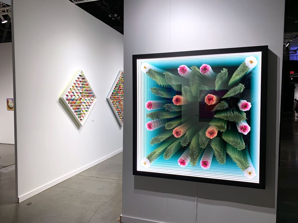 Installation image of Peter Gronquist and Sean Newports work at Seattle Art Fair
