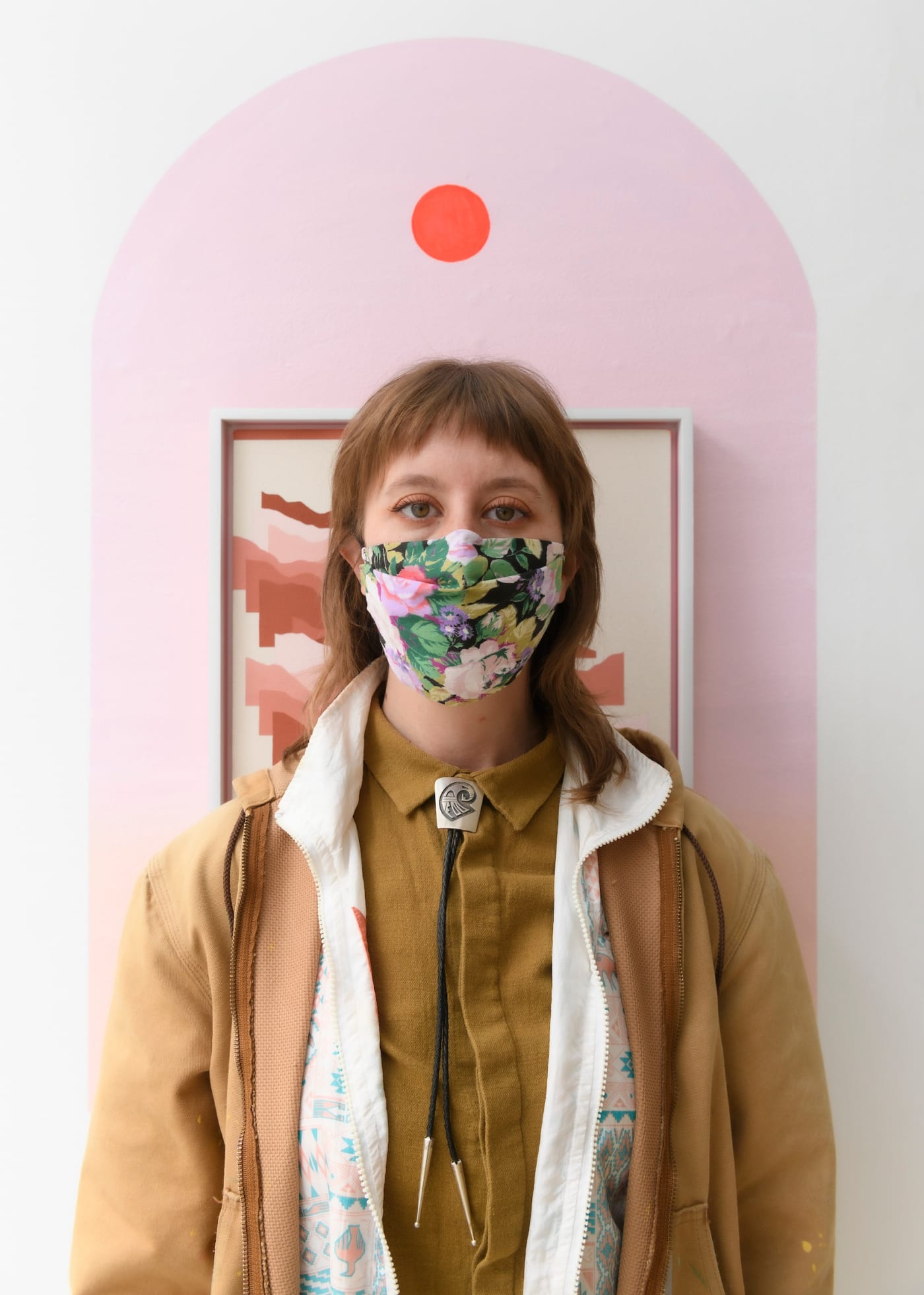 Portrait of artist Madeleine Tonzi at her exhibition "Life On Mars"