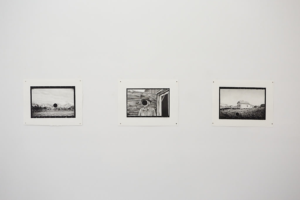 Installation image from Joel Daniel Phillips'  exhibition "Killing The Negative" at Hashimoto Contemporary NYC