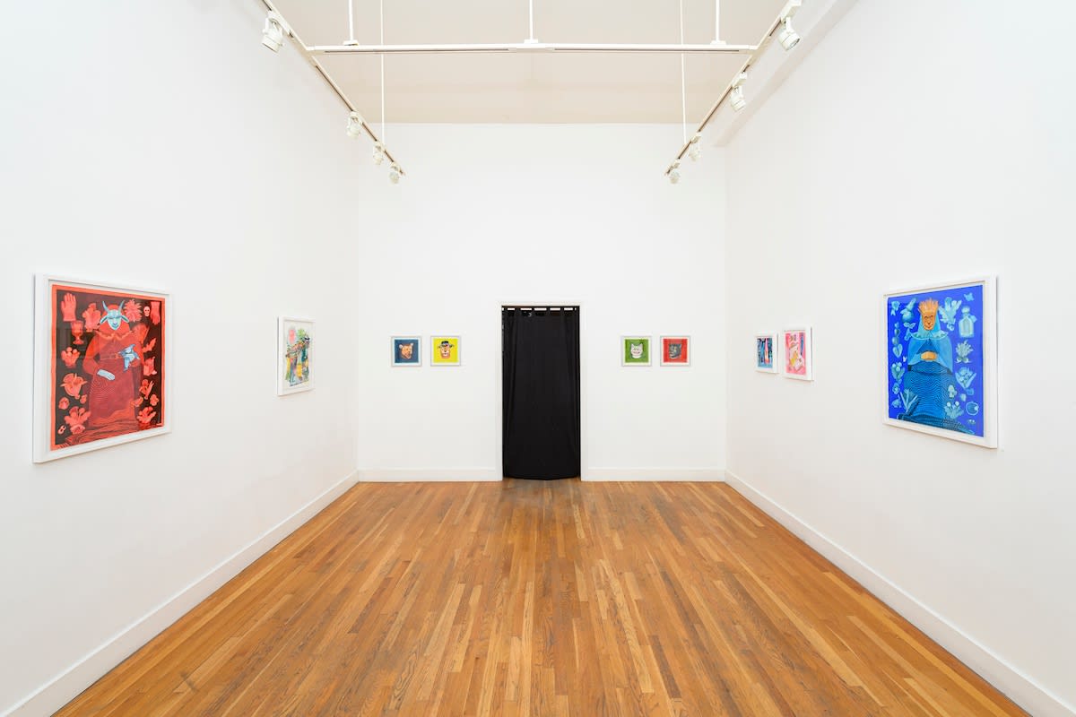 Installation image from Stacey Rozich's exhibition "Floating Worlds" at Hashimoto Contemporary SF