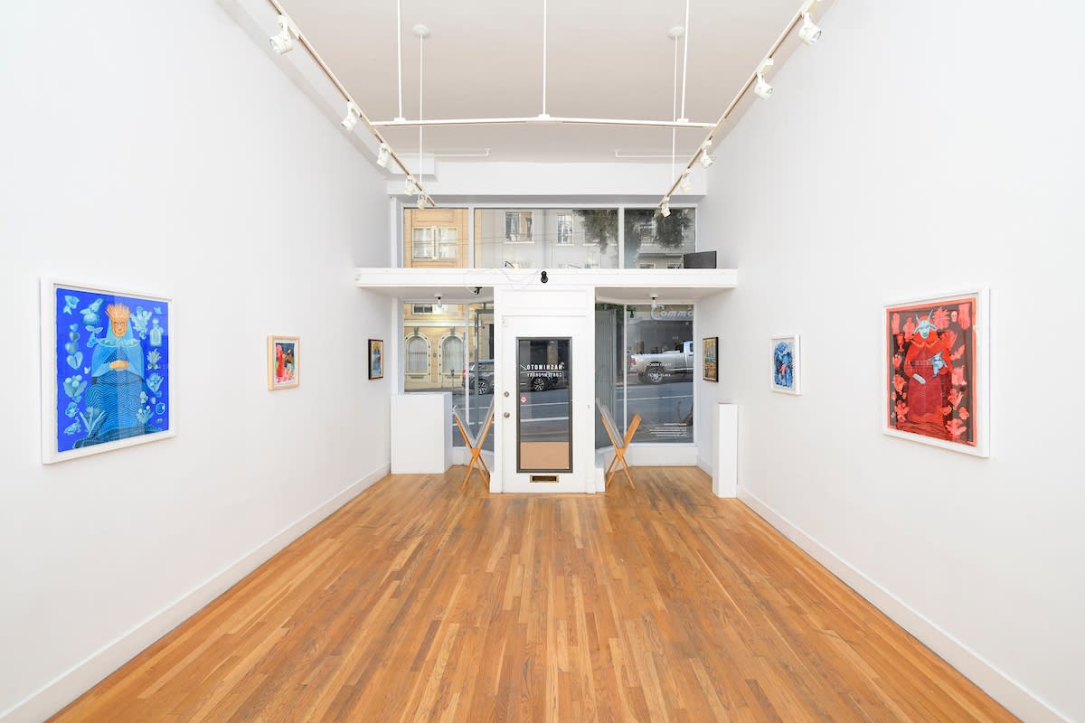 Installation image from Stacey Rozich's exhibition "Floating Worlds" at Hashimoto Contemporary SF