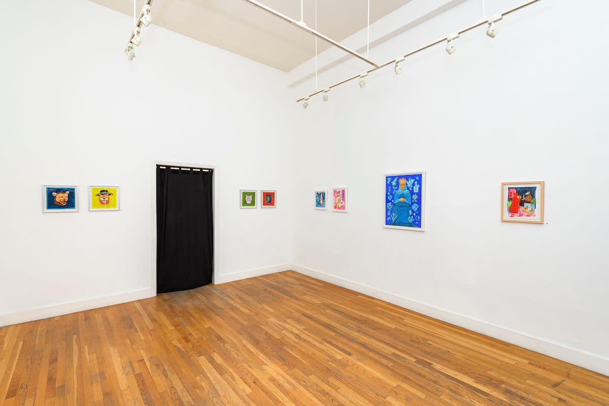 Installation image from Stacey Rozich's exhibition "Floating Worlds" at Hashimoto Contemporary SF