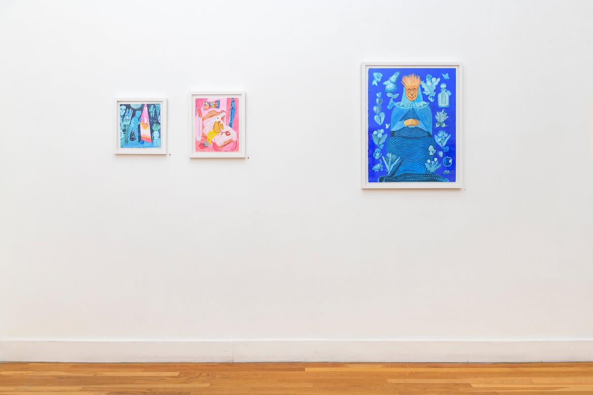 Installation image from Stacey Rozich's exhibition "Floating Worlds" at Hashimoto Contemporary SF