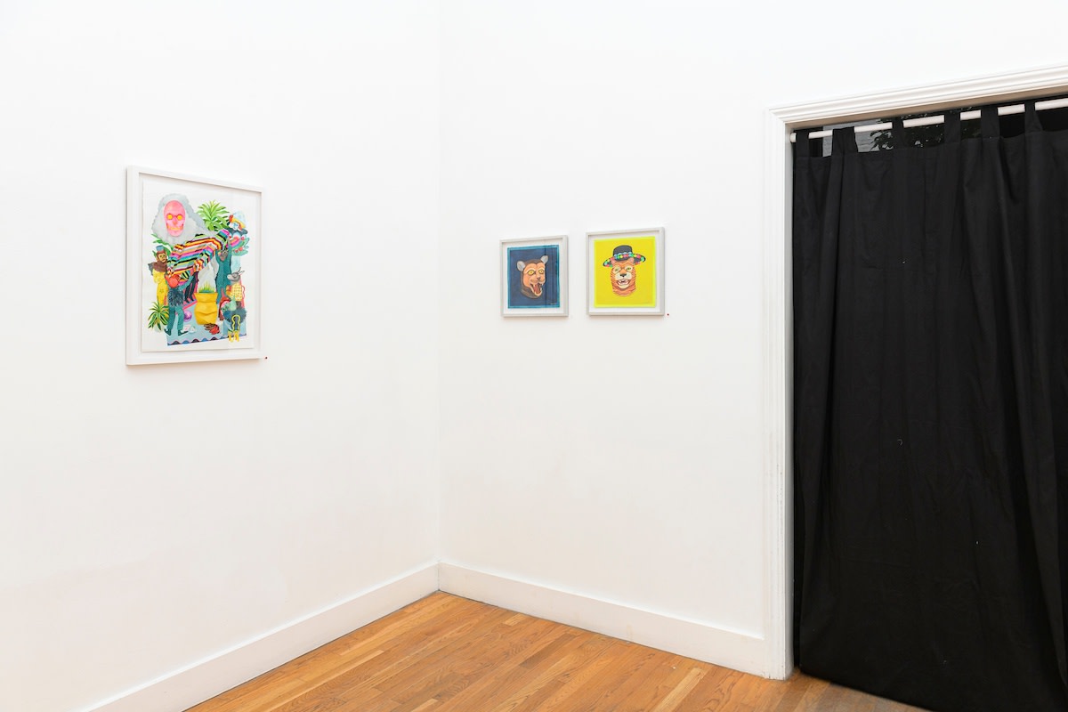 Installation image from Stacey Rozich's exhibition "Floating Worlds" at Hashimoto Contemporary SF