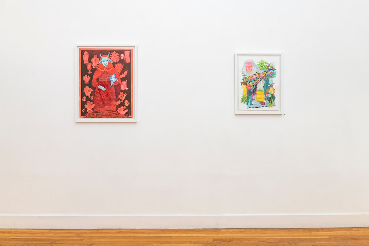 Installation image from Stacey Rozich's exhibition "Floating Worlds" at Hashimoto Contemporary SF