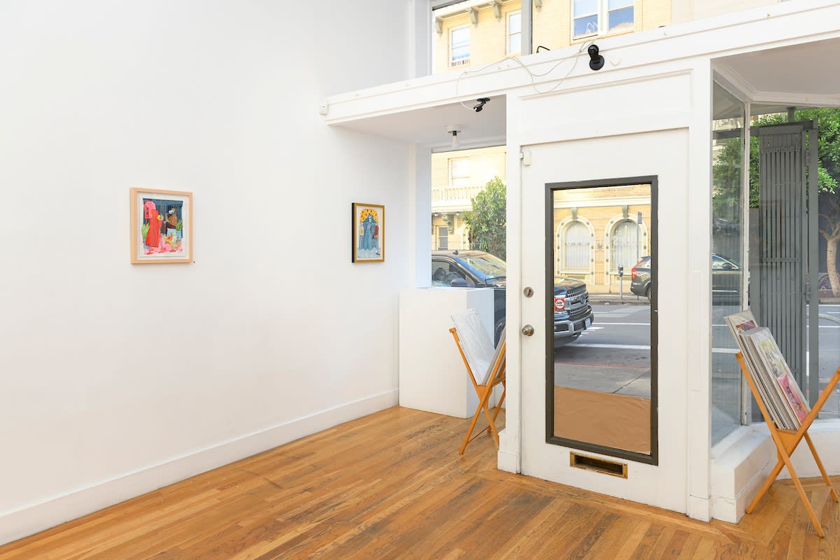 Installation image from Stacey Rozich's exhibition "Floating Worlds" at Hashimoto Contemporary SF