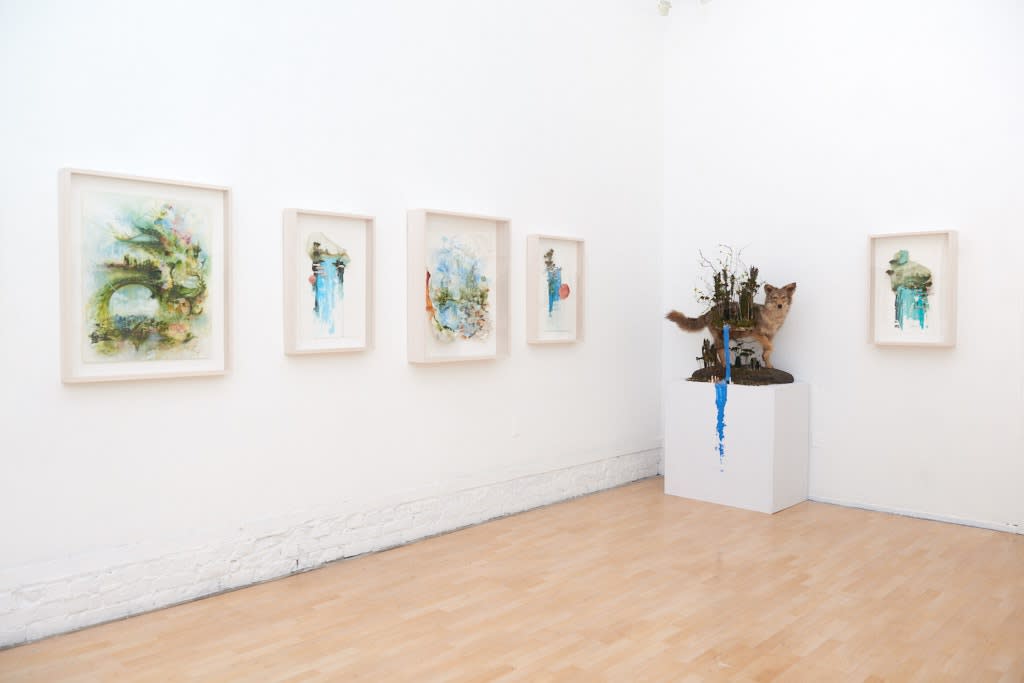 Installation image from Gregory Euclide's  "Preservation Paradox" at Hashimoto Contemporary SF