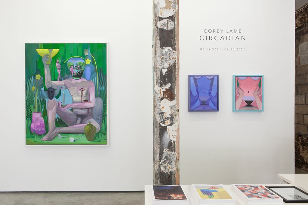 Installation image from Corey Lamb's  "Circadian" at Hashimoto Contemporary NYC