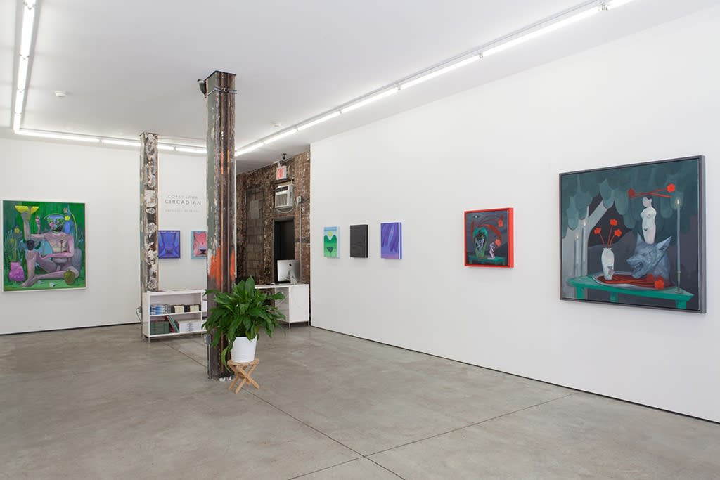 Installation image from Corey Lamb's  "Circadian" at Hashimoto Contemporary NYC