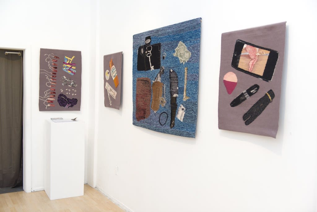Installation image from Anew, a two person exhibition featuring Erin M. Riley and Lucian Shapiro at Hashimoto Contemporary SF