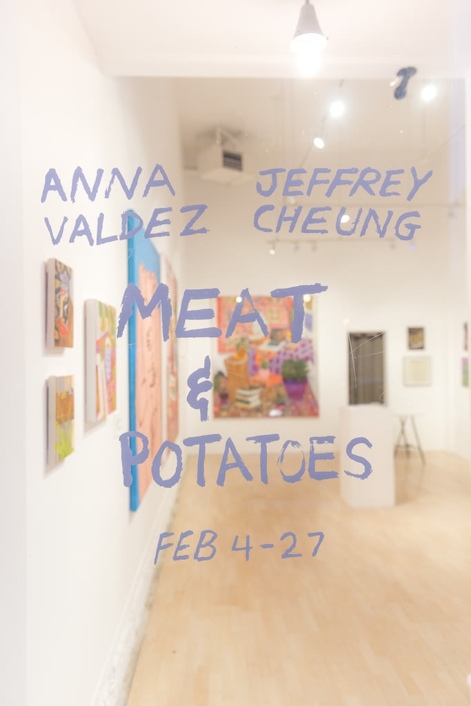 Installation image from the Meat & Potatoes two person exhibition featuring Anna Valdez and Jeffrey Cheung at Hashimoto Contemporary SF