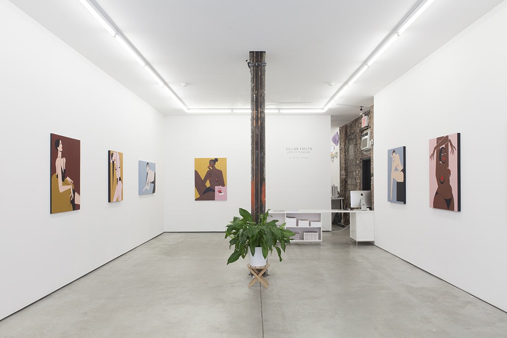 Installation image from Jillian Evelyn's "Lack of Pleasure" at Hashimoto Contemporary NYC
