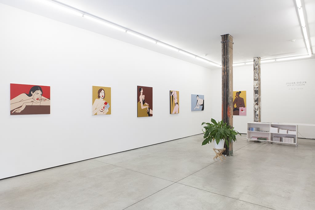 Installation image from Jillian Evelyn's "Lack of Pleasure" at Hashimoto Contemporary NYC