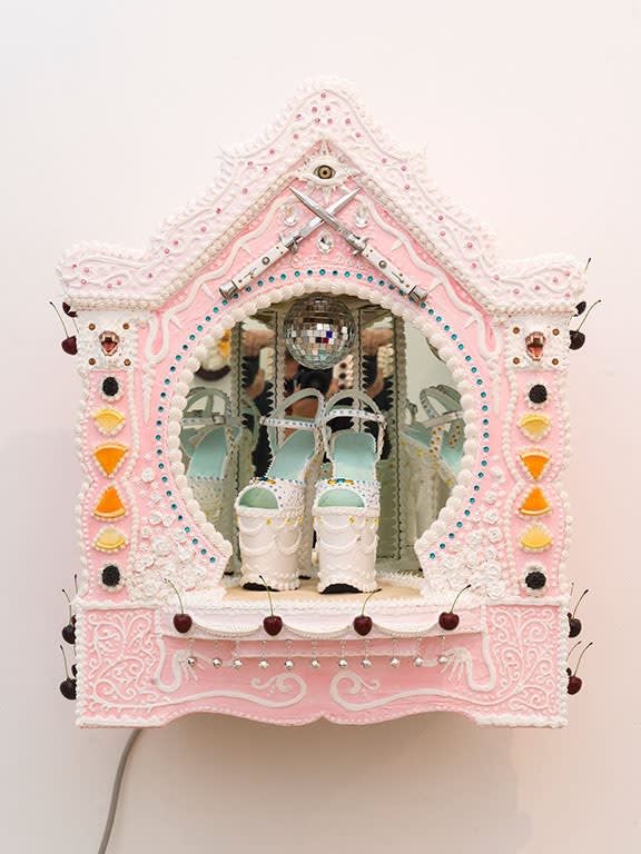 Installation image from Scott Hove's "Master of Rapacity" at Hashimoto Contemporary SF