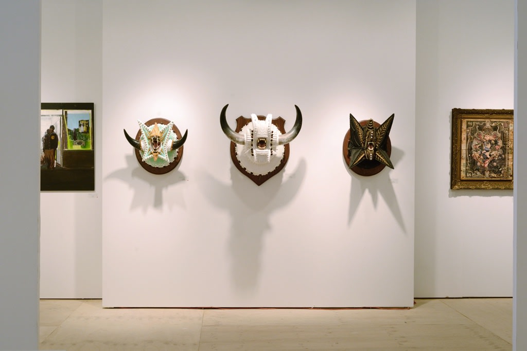 Art fair installation featuring sculptural work of Scott Hove 