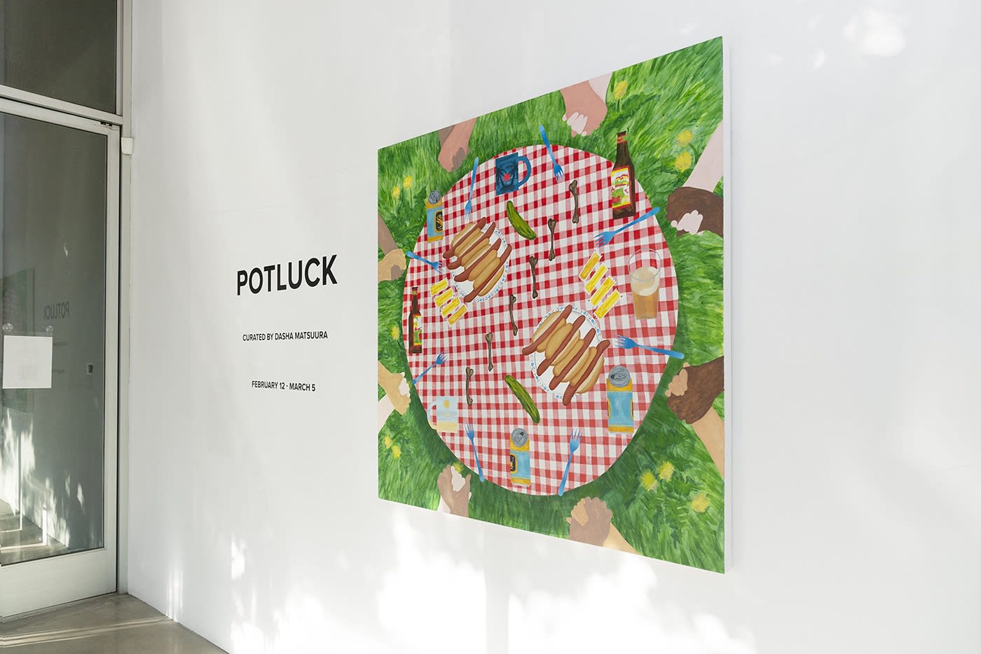 a photo of the gallery installation of Potluck