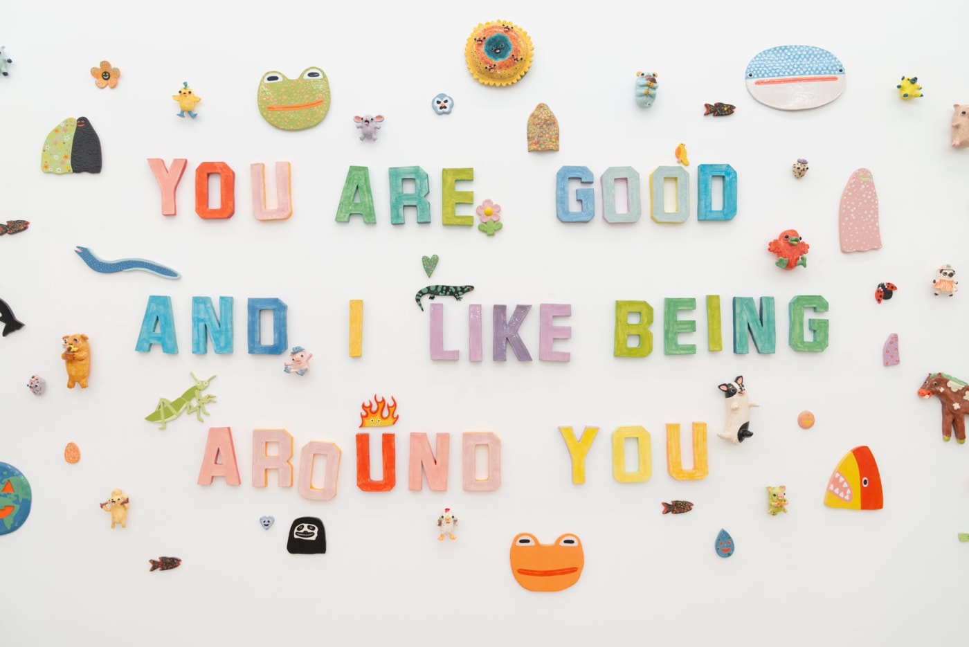 Installation view of Katie Kimmel & Lorien Stern's exhibition You Are Good at Hashimoto Contemporary Los Angeles