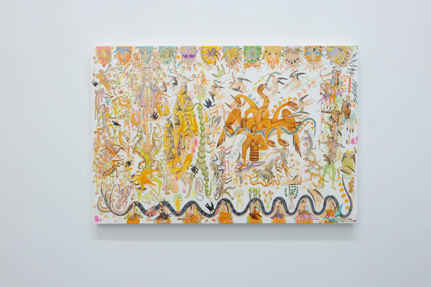 painting of wild creatures by Mu Pan