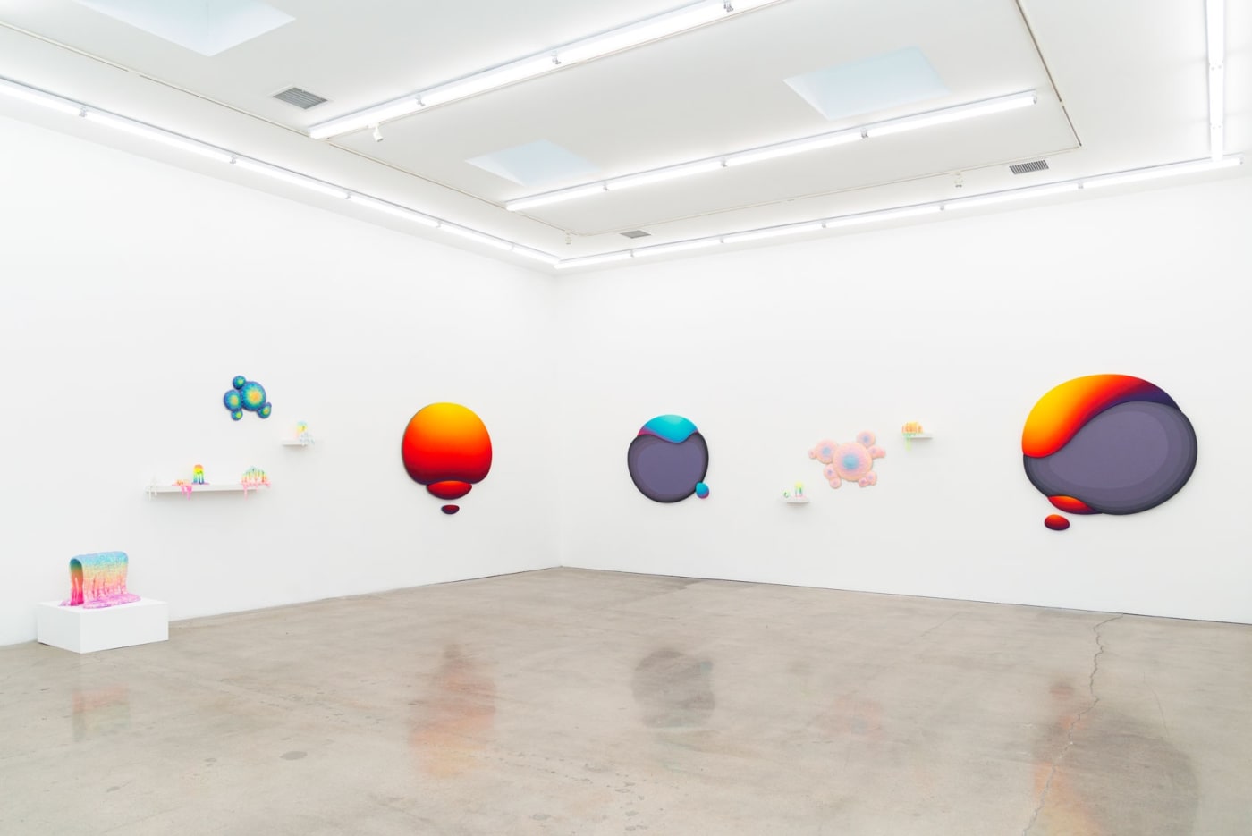 Installation shot of Ripple Effect with works by Dan Lam and Jan Kaláb.