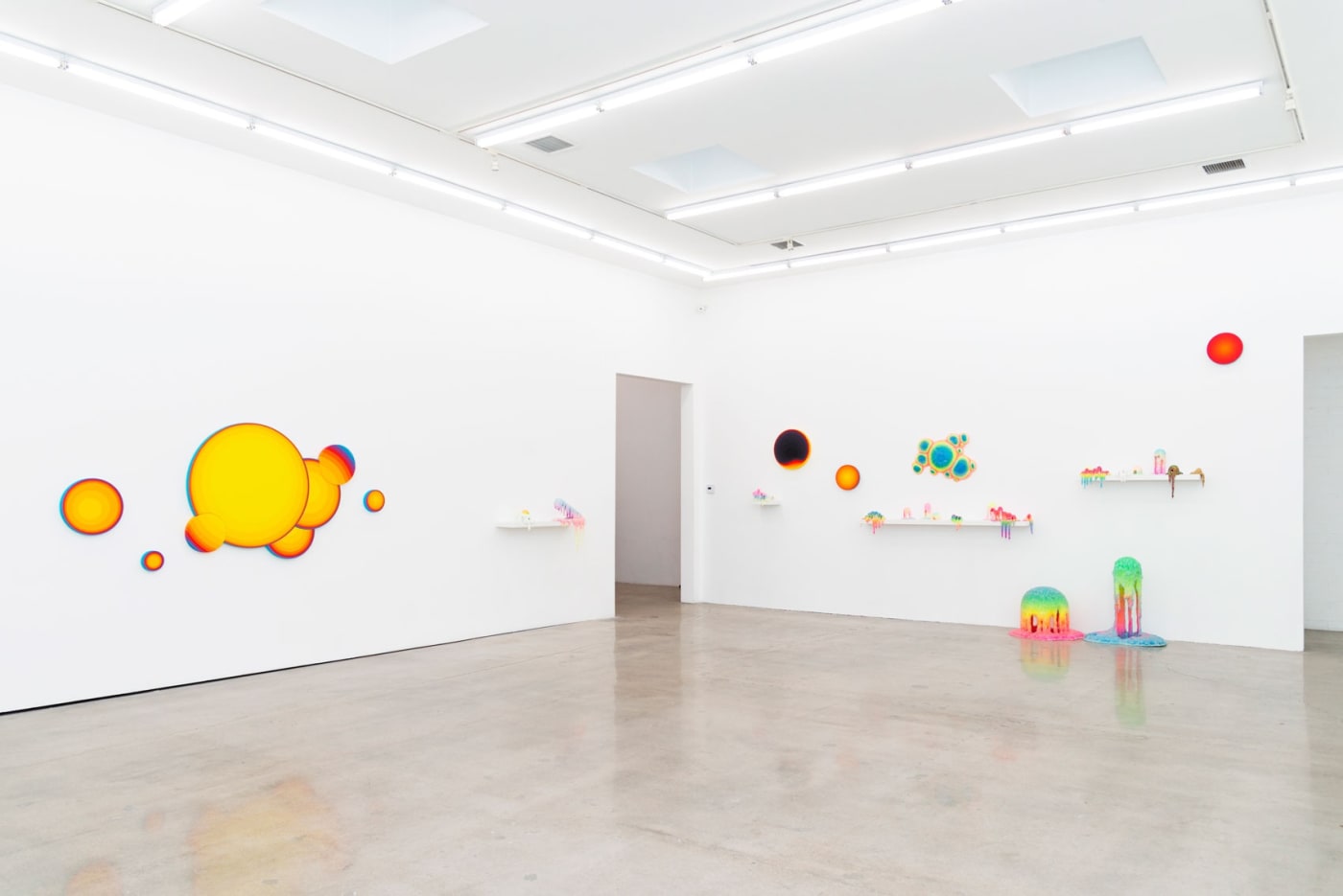 Installation shot of Ripple Effect with works by Dan Lam and Jan Kaláb.