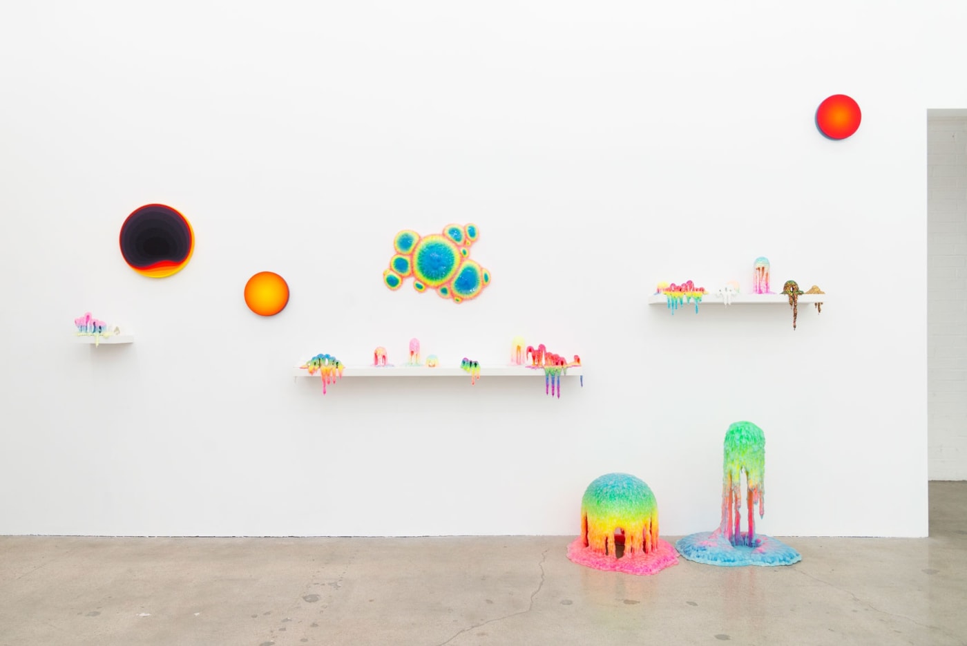 Installation shot of Ripple Effect with works by Dan Lam and Jan Kaláb.