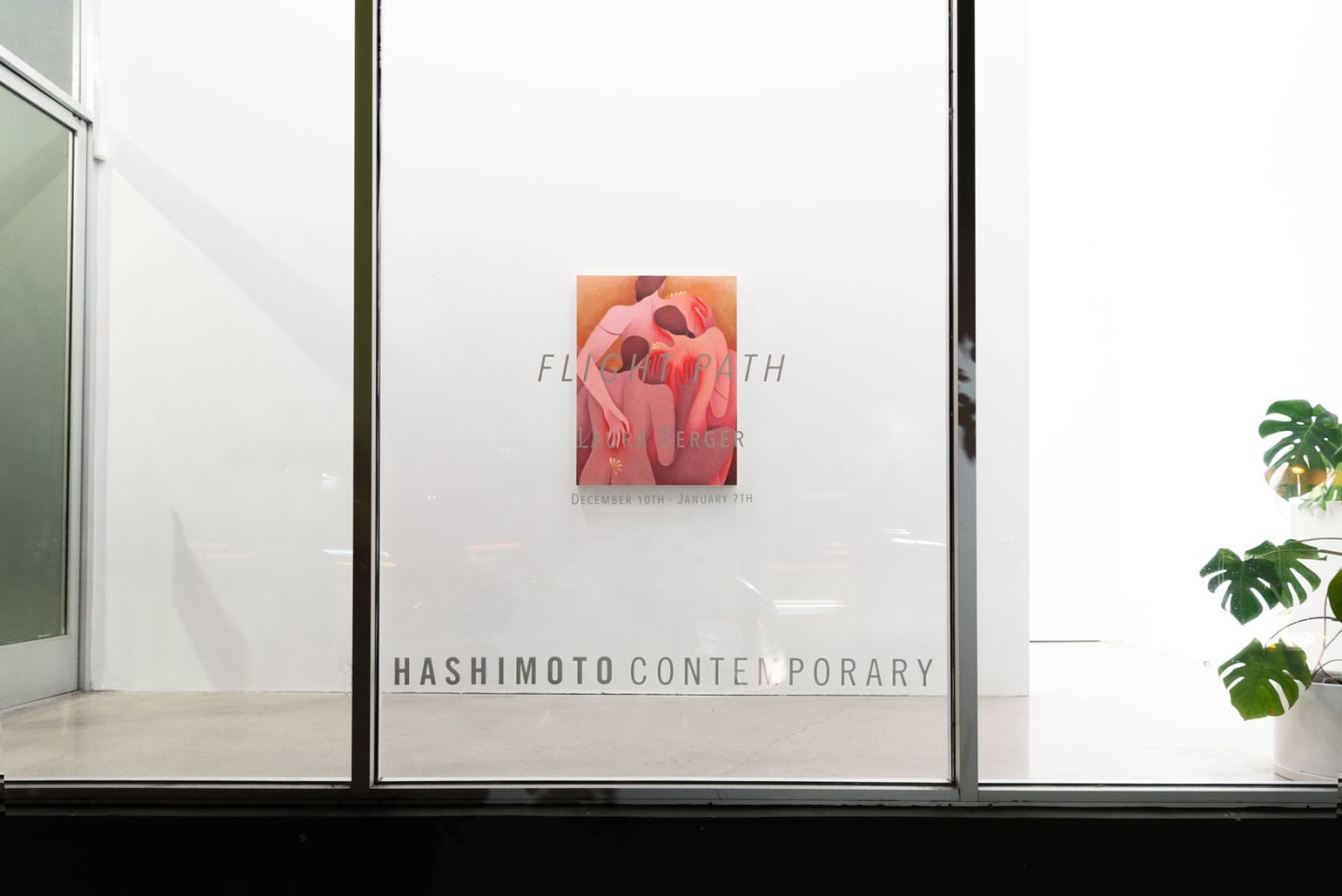 Installation image of Laura Berger's painting "Backwarmer"