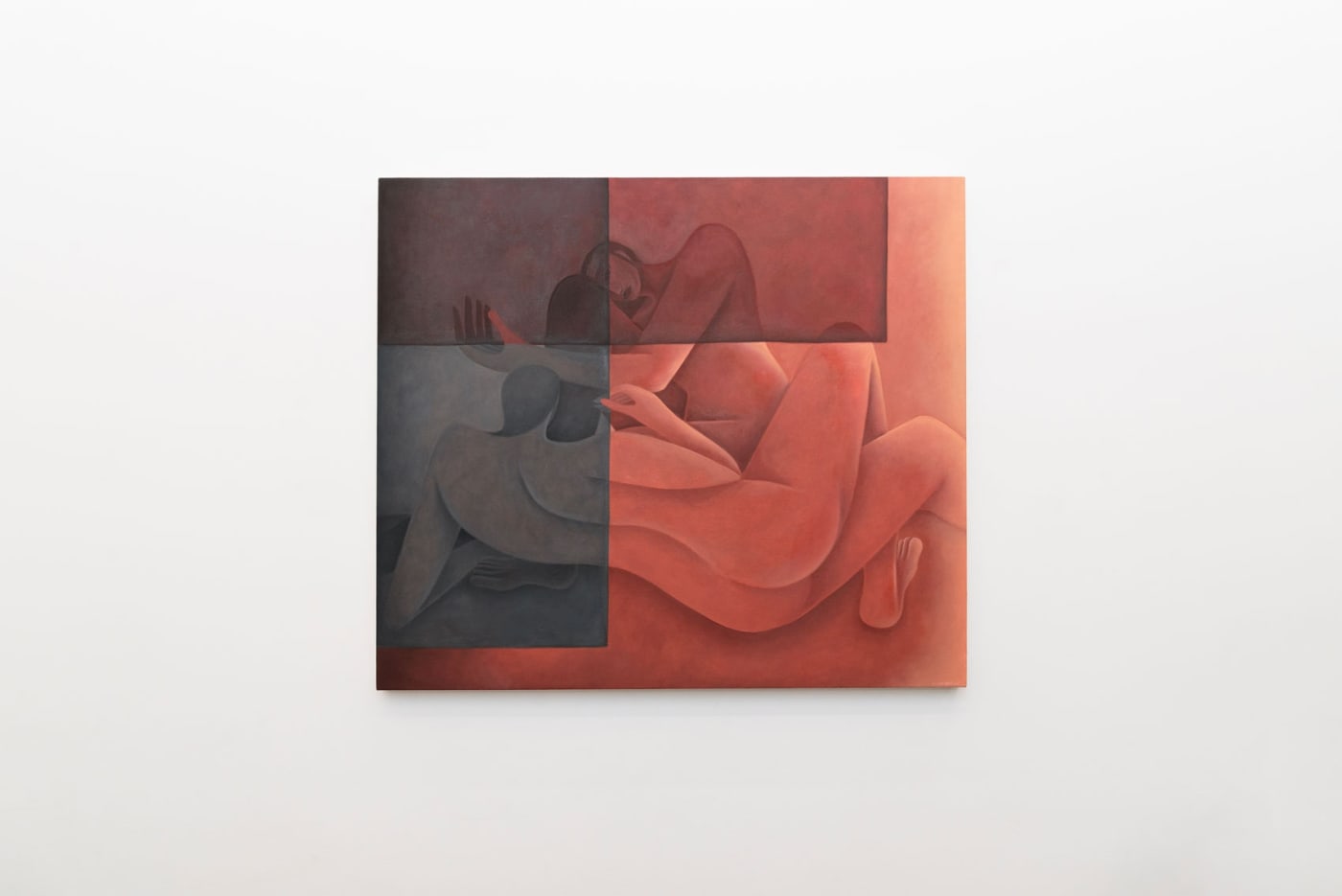 Installation image of Laura Berger's painting "Pulling Shade"