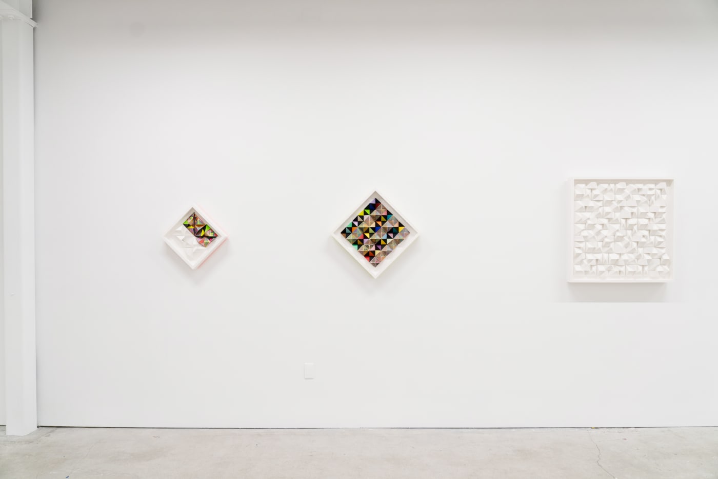 Installation photo of Sean Newport's exhibition Erasing Time at Hashimoto Contemporary San Francisco