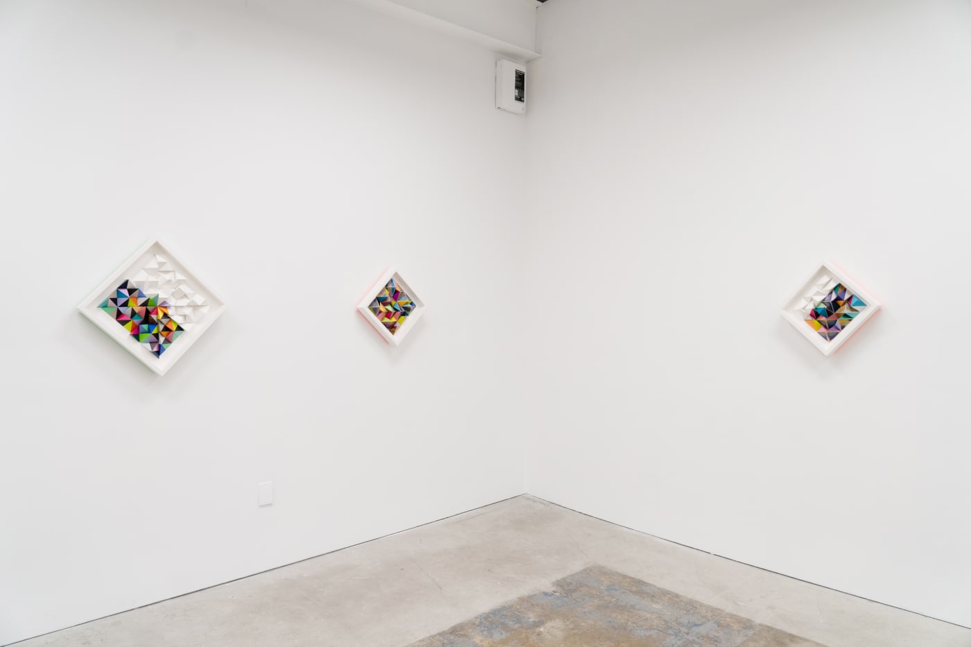Installation photo of Sean Newport's exhibition Erasing Time at Hashimoto Contemporary San Francisco