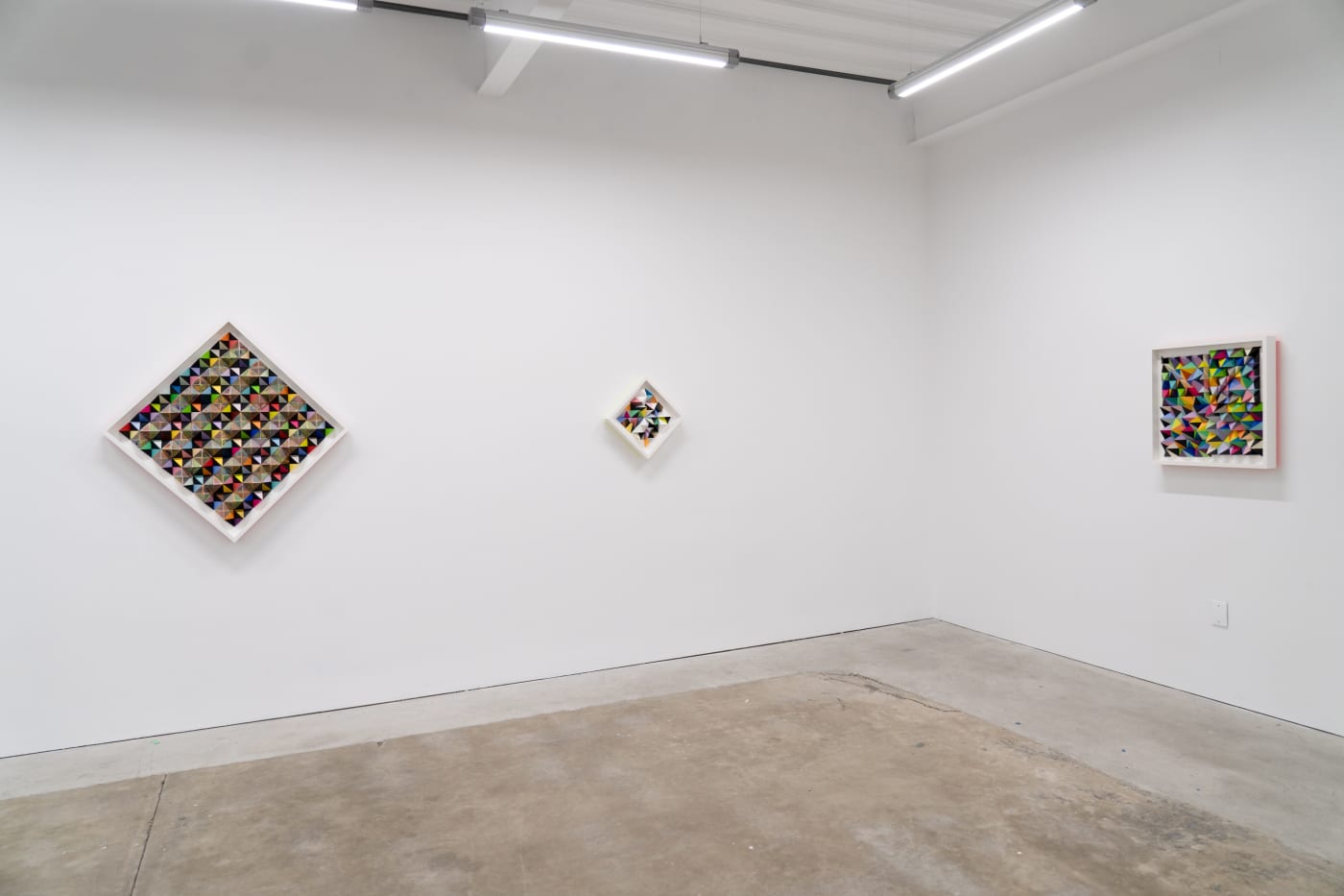 Installation photo of Sean Newport's exhibition Erasing Time at Hashimoto Contemporary San Francisco