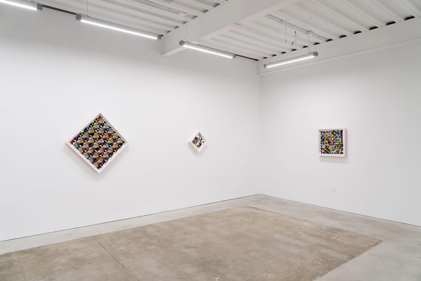 Installation photo of Sean Newport's exhibition Erasing Time at Hashimoto Contemporary San Francisco