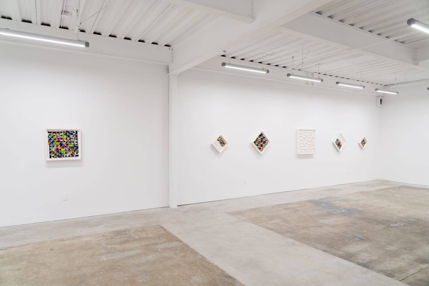 Installation photo of Sean Newport's exhibition Erasing Time at Hashimoto Contemporary San Francisco