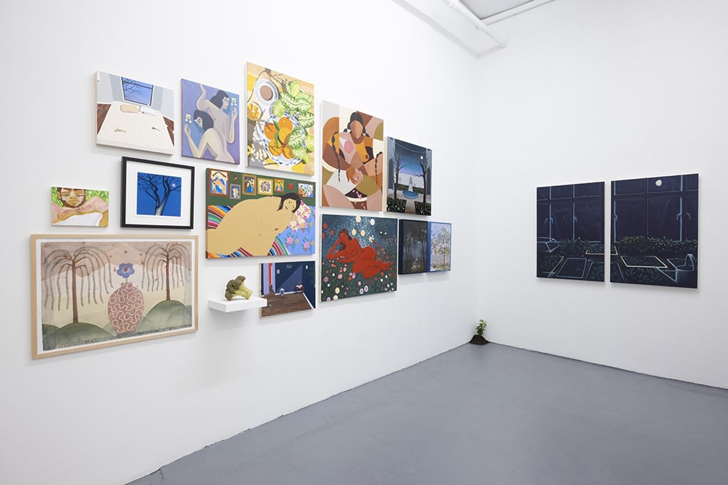 Installation image of the salon wall at the LUSH exhibition