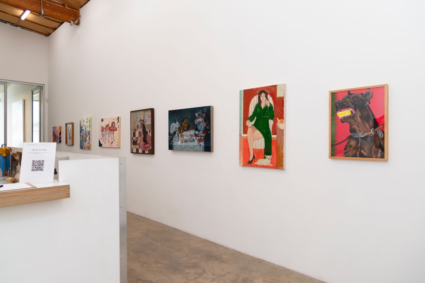Installation image of group exhibition For The Love of Dog at Hashimoto Contemporary Los Angeles