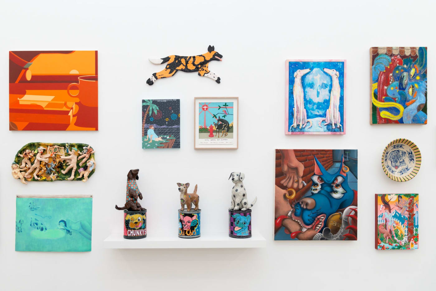 Installation image of group exhibition For The Love of Dog at Hashimoto Contemporary Los Angeles