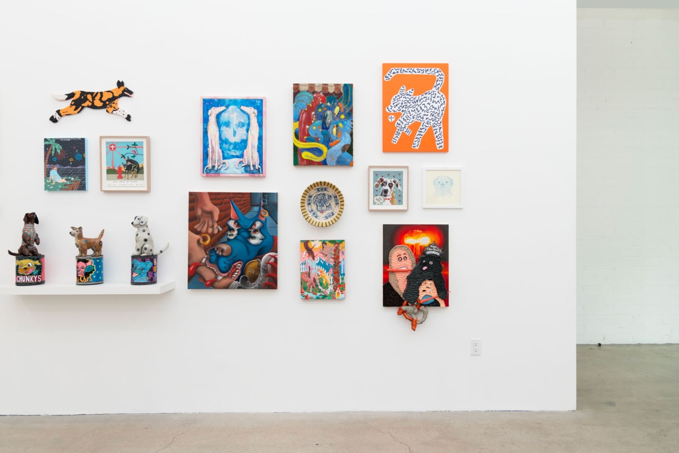 Installation image of group exhibition For The Love of Dog at Hashimoto Contemporary Los Angeles