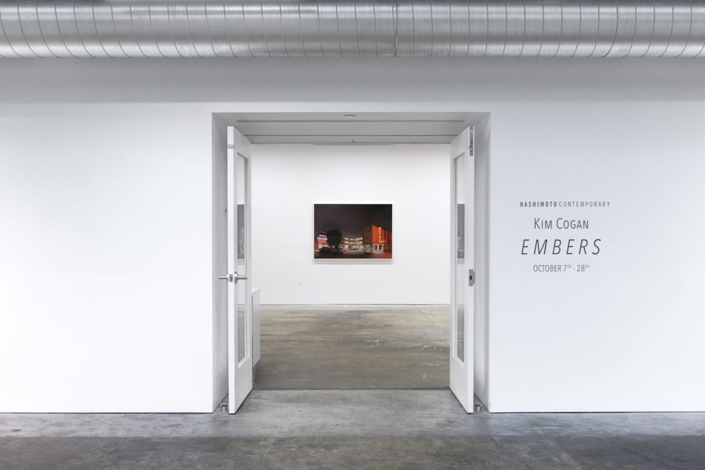 Front door view of Kim Cogan - Embers at Hashimoto Contemporary San Francisco